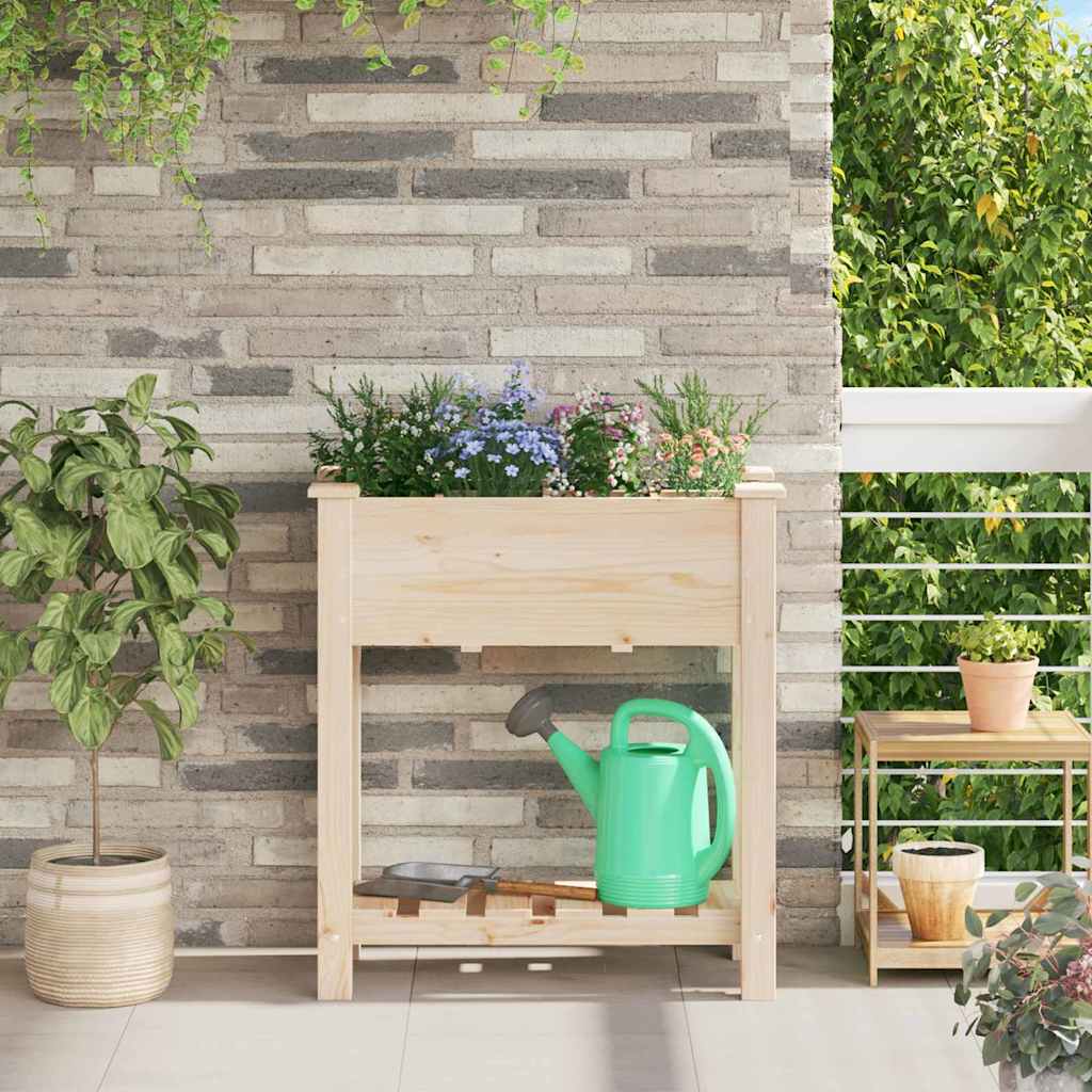 Tuin Bloempot Beige 71 x 37 x 76,5 cm Massief Vurenhout is nu te koop bij PeponiXL, paradijselijk wonen!