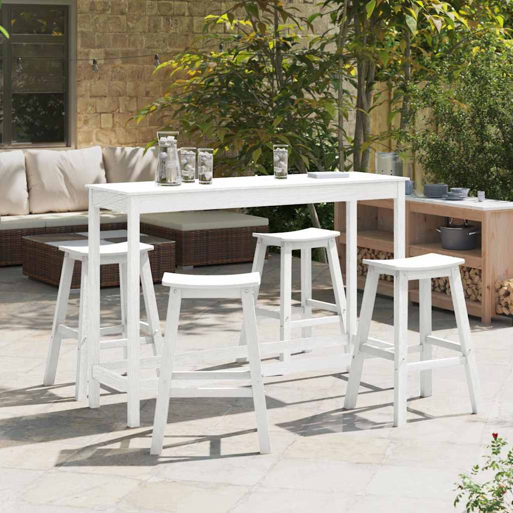 Tuin Bar Set 4 pcs Wit HDPE is nu te koop bij PeponiXL, paradijselijk wonen!