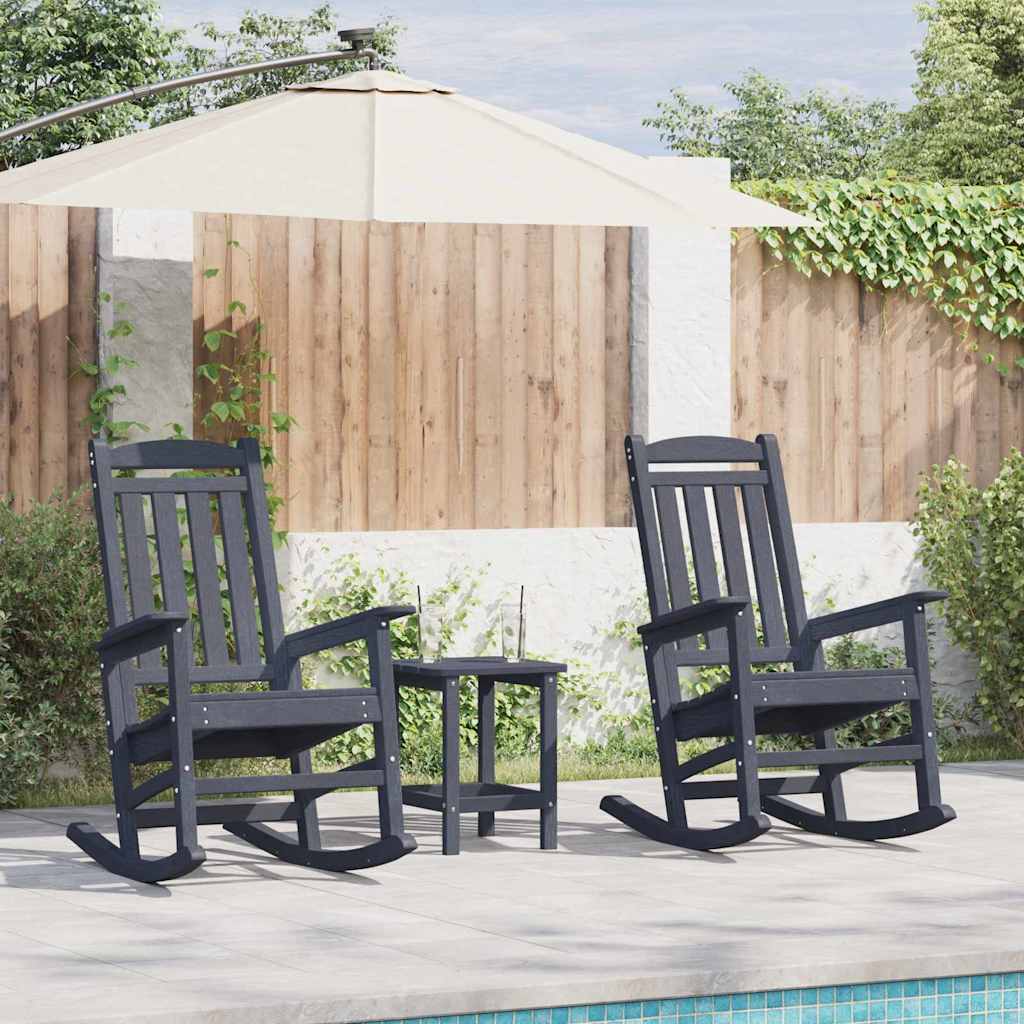 Schommelstoel 2 pcs Marineblauw 92 x 70 x 108 cm Polyetheen is nu te koop bij PeponiXL, paradijselijk wonen!