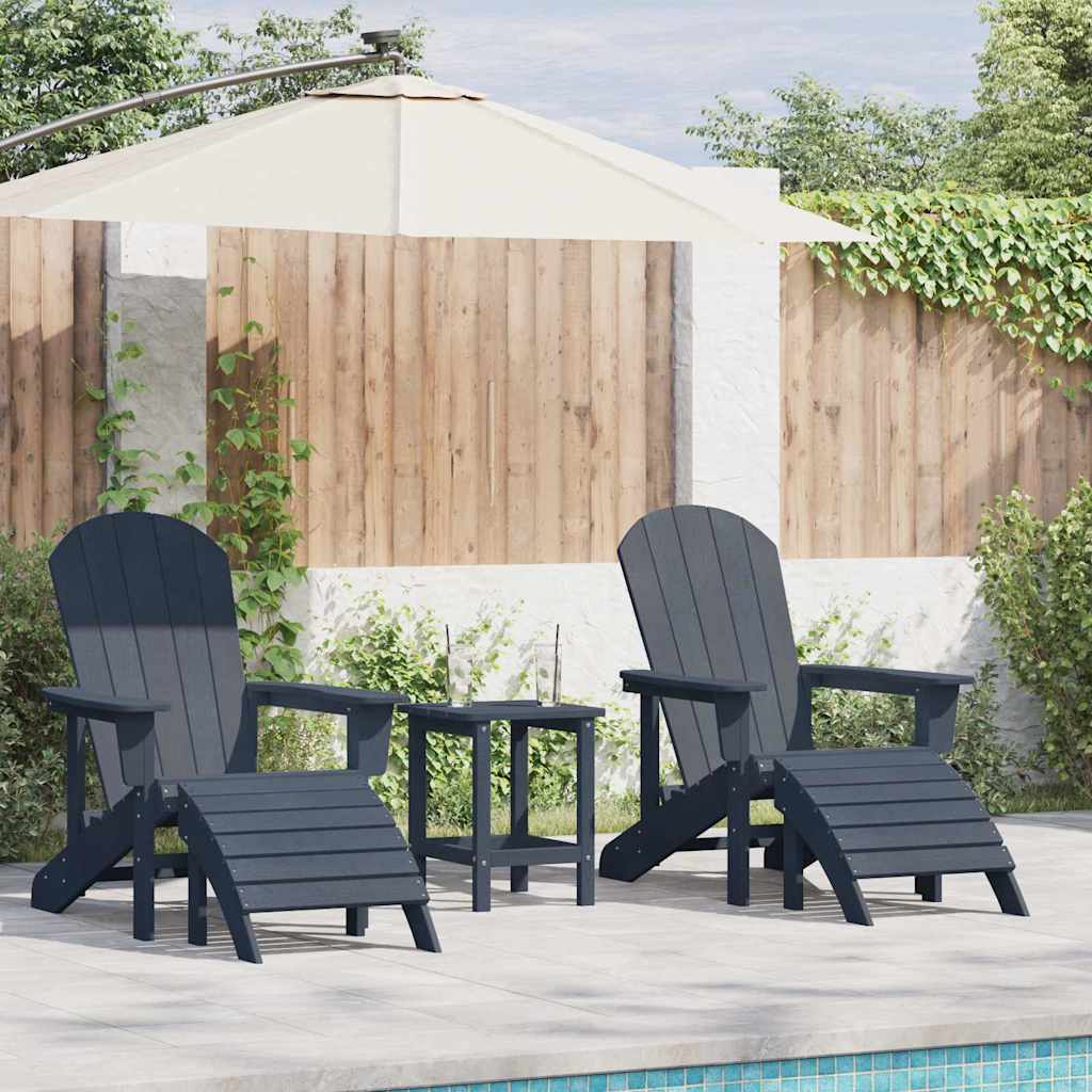 Tuinstoel 3 pcs Marineblauw Polyetheen is nu te koop bij PeponiXL, paradijselijk wonen!