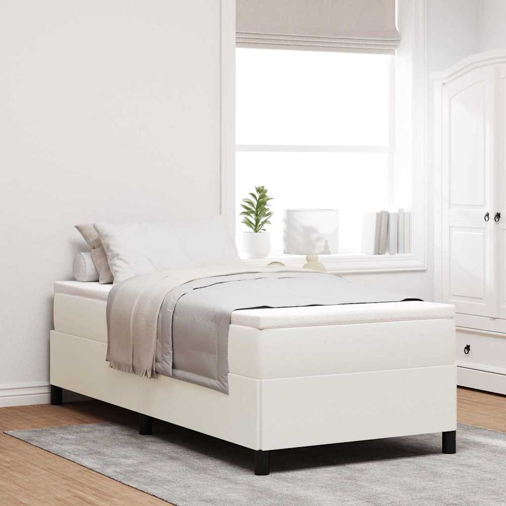 Boxspringbed Crèmekleurig 90 x 200 cm Katoen Stof is nu te koop bij PeponiXL, paradijselijk wonen!