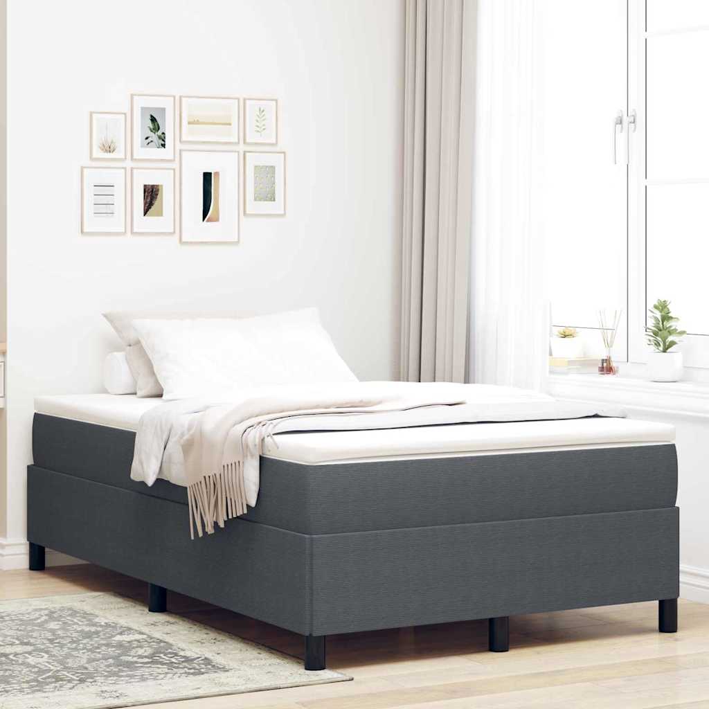 Boxspringbed Donkergrijs 120 x 190 cm Katoen Stof is nu te koop bij PeponiXL, paradijselijk wonen!