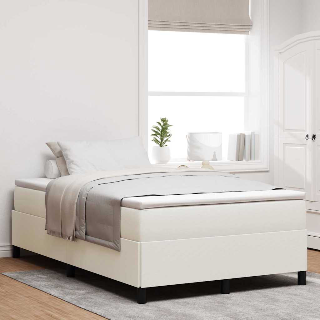 Boxspringbed Crèmekleurig 120 x 200 cm Katoen Stof is nu te koop bij PeponiXL, paradijselijk wonen!