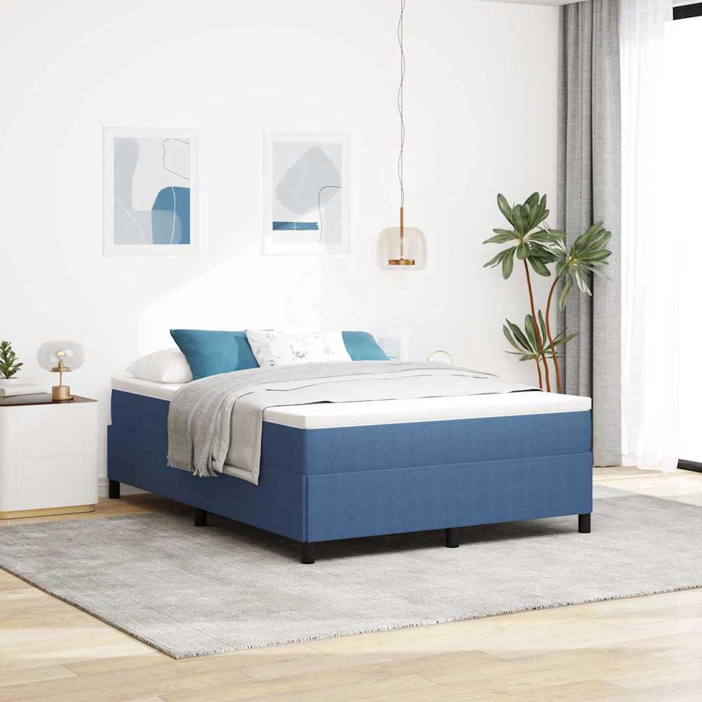 Boxspringbed Blauw 140 x 190 cm Katoen Stof is nu te koop bij PeponiXL, paradijselijk wonen!