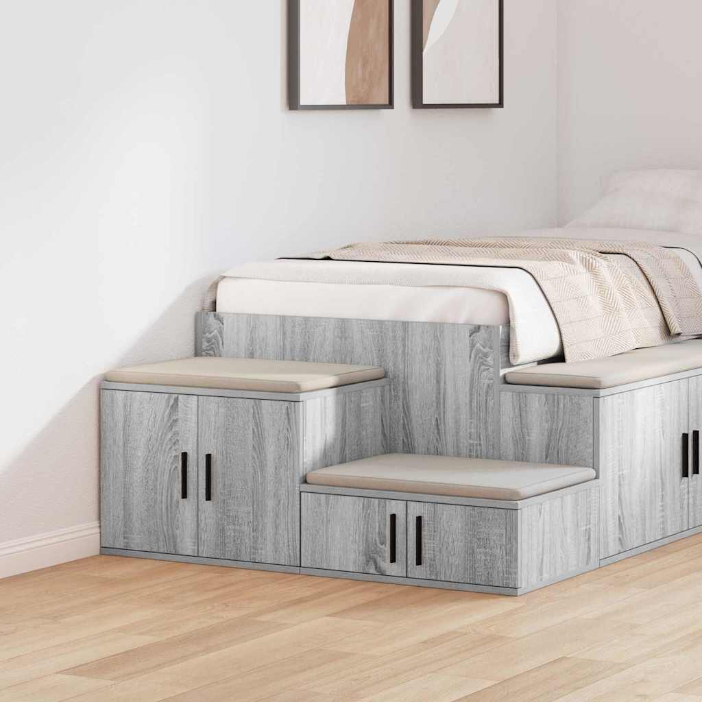 Opbergkast 2 pcs Grijs Sonoma 118 x 41 x 40 cm Bewerkt hout is nu te koop bij PeponiXL, paradijselijk wonen!