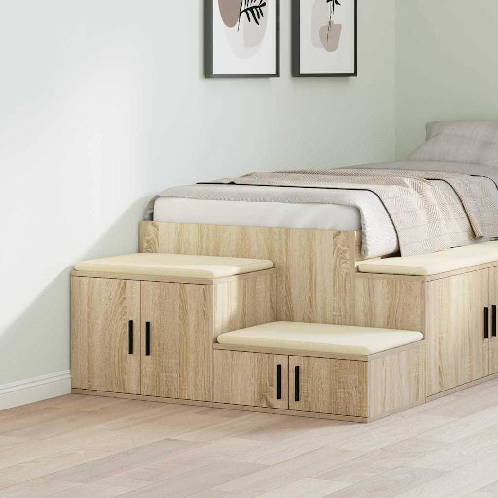 Opbergkast 2 pcs Sonoma Eiken 108 x 41 x 40 cm Bewerkt hout is nu te koop bij PeponiXL, paradijselijk wonen!