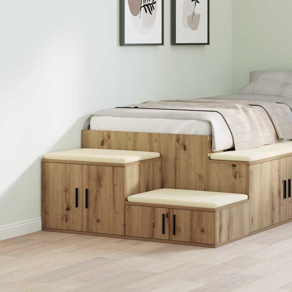 Opbergkast 2 pcs Artisan Eiken 108 x 41 x 40 cm Bewerkt hout is nu te koop bij PeponiXL, paradijselijk wonen!
