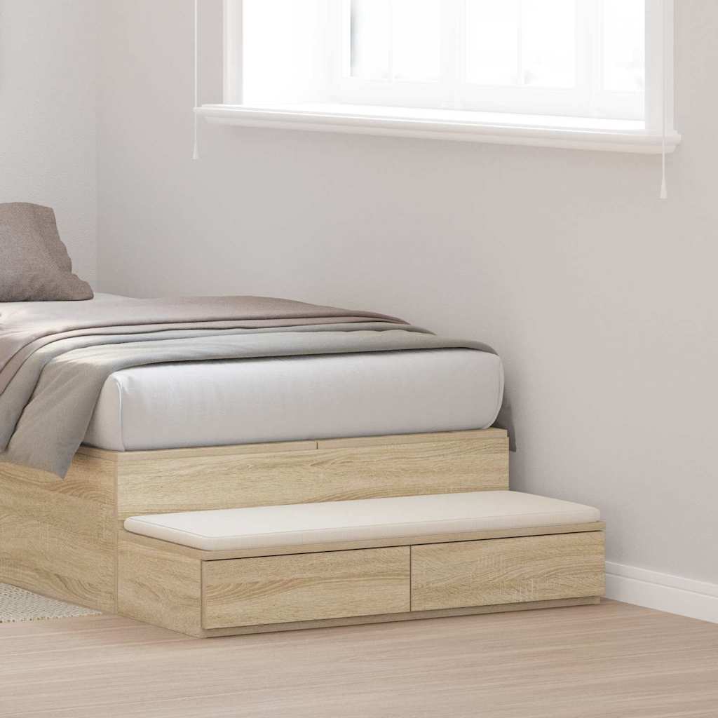 Bedlades Sonoma Eiken 100 x 36,5 x 16,5 cm Bewerkt hout is nu te koop bij PeponiXL, paradijselijk wonen!