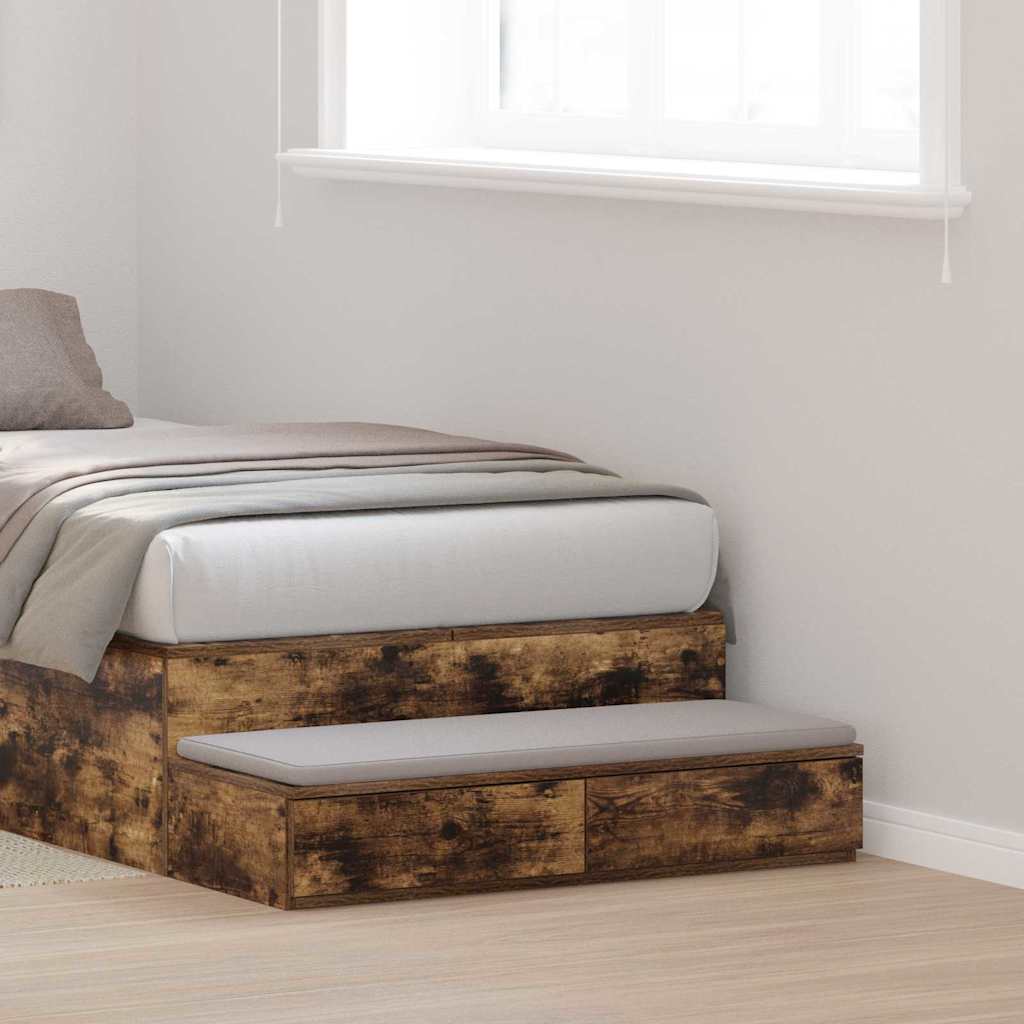 Bedlades Gerookt eiken 100 x 36,5 x 16,5 cm Bewerkt hout is nu te koop bij PeponiXL, paradijselijk wonen!