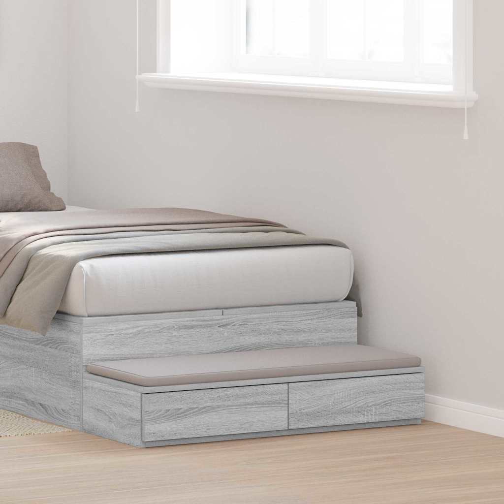 Bedlades Grijs Sonoma 100 x 36,5 x 16,5 cm Bewerkt hout is nu te koop bij PeponiXL, paradijselijk wonen!