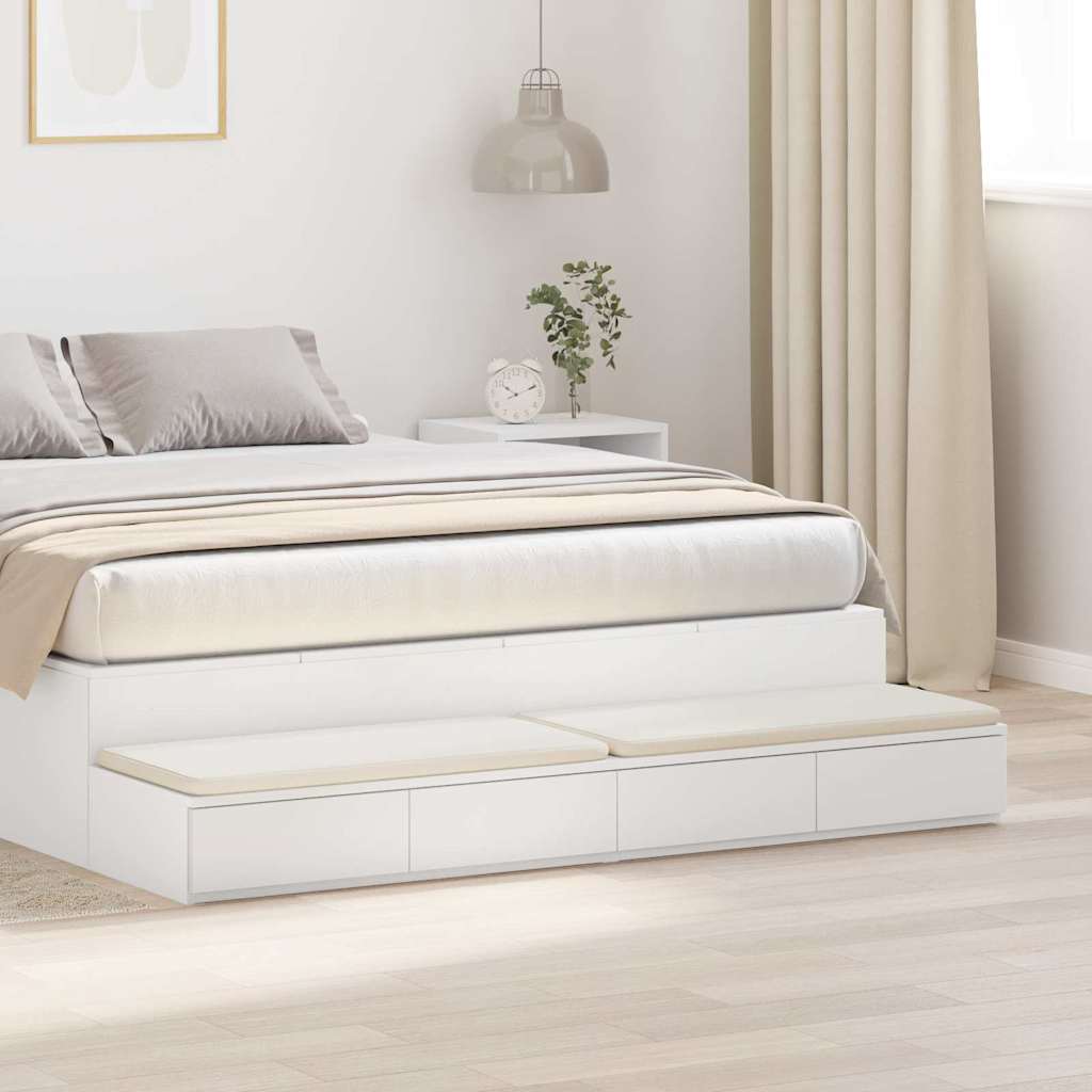 Bedlades met lade Wit 140 x 36,5 x 16,5 cm Bewerkt hout is nu te koop bij PeponiXL, paradijselijk wonen!