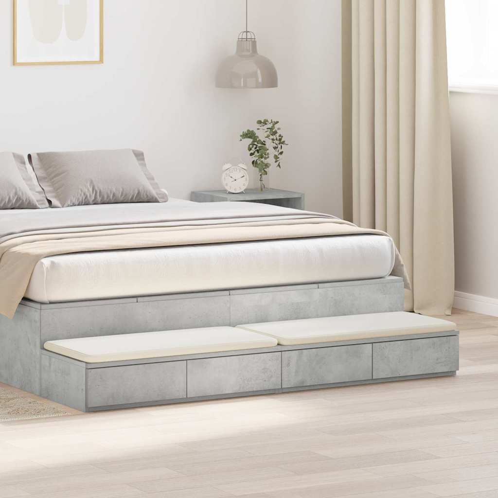 Bedlades met lade Beton Grijs 140 x 36,5 x 16,5 cm Bewerkt hout is nu te koop bij PeponiXL, paradijselijk wonen!