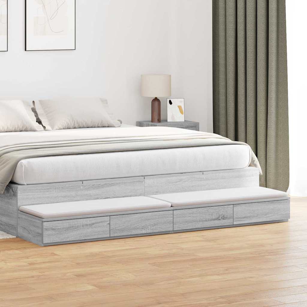 Bedlades Grijs Sonoma 180 x 36,5 x 16,5 cm Bewerkt hout is nu te koop bij PeponiXL, paradijselijk wonen!