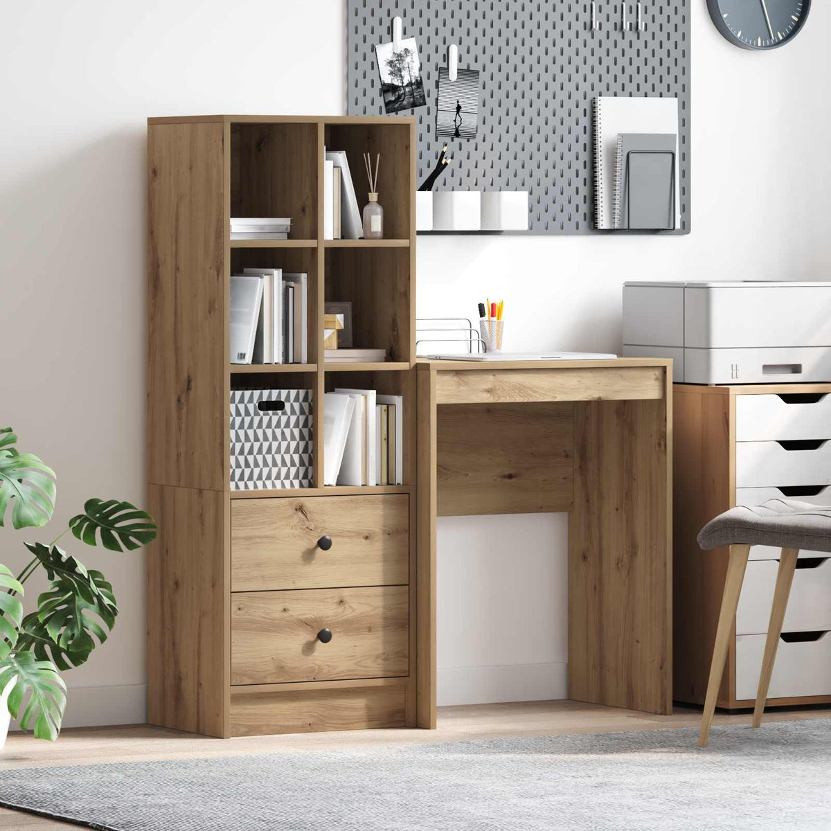 Bureau Artisan Eiken 105,5 x 34 x 127 cm 2 st is nu te koop bij PeponiXL, paradijselijk wonen!