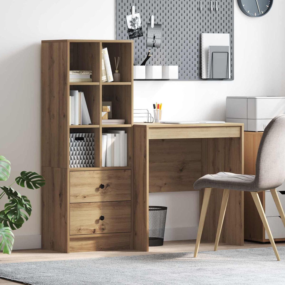 Bureau Artisan Eiken 115,5 x 50 x 127 cm 2 st is nu te koop bij PeponiXL, paradijselijk wonen!