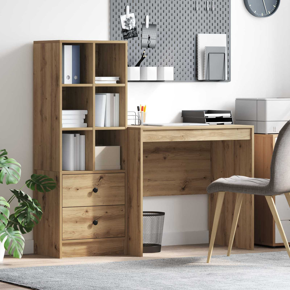 Bureau Artisan Eiken 135,5 x 50 x 127 cm 2 st is nu te koop bij PeponiXL, paradijselijk wonen!