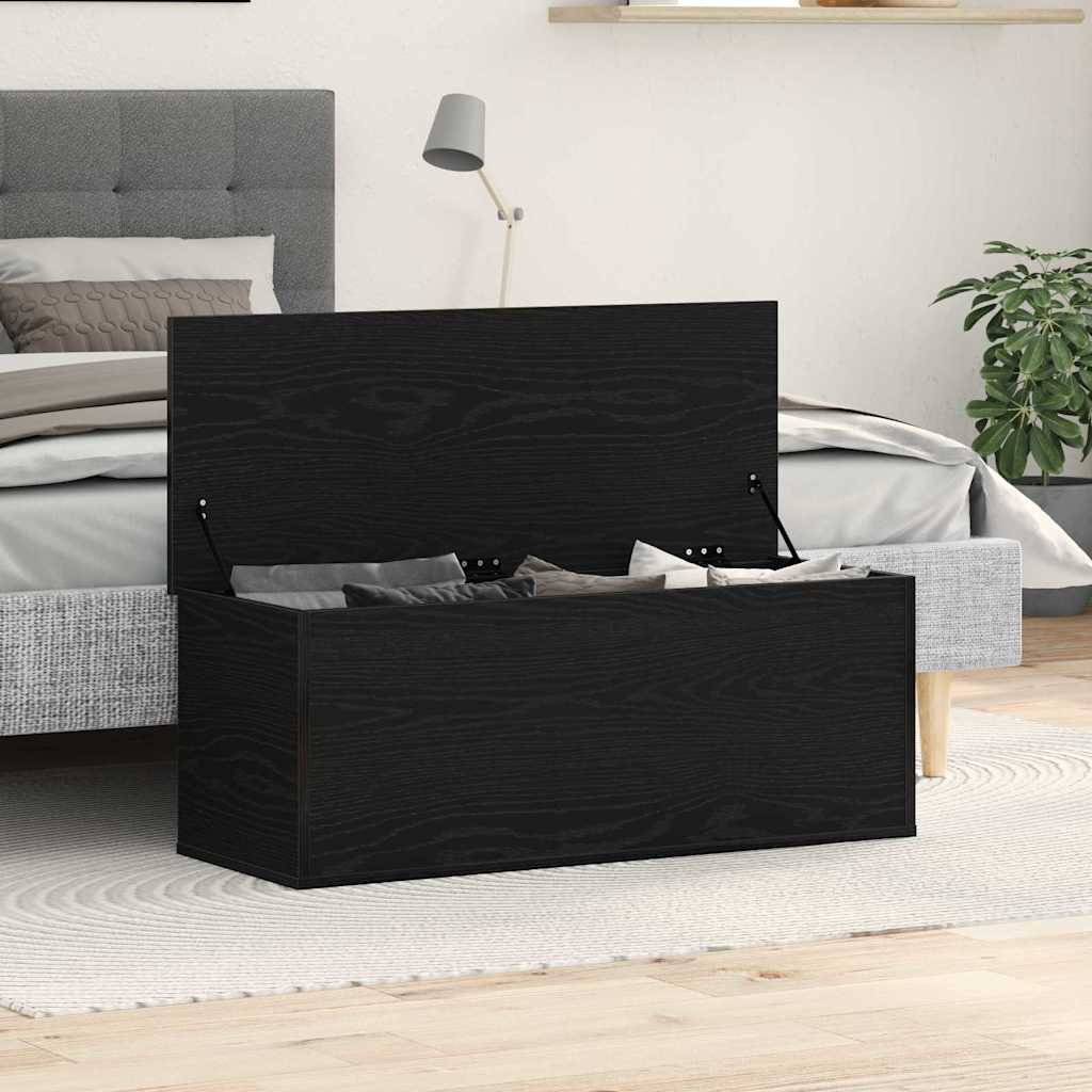 Opslagdoos met opslag Zwart Eiken 102 x 35 x 35 cm Bewerkt hout is nu te koop bij PeponiXL, paradijselijk wonen!