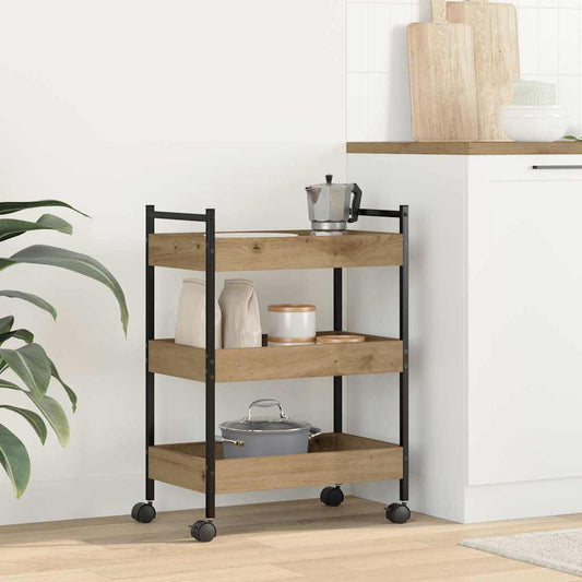 Keuken Trolley Artisan Eiken 50 x 30 x 70 cm Bewerkt hout is nu te koop bij PeponiXL, paradijselijk wonen!