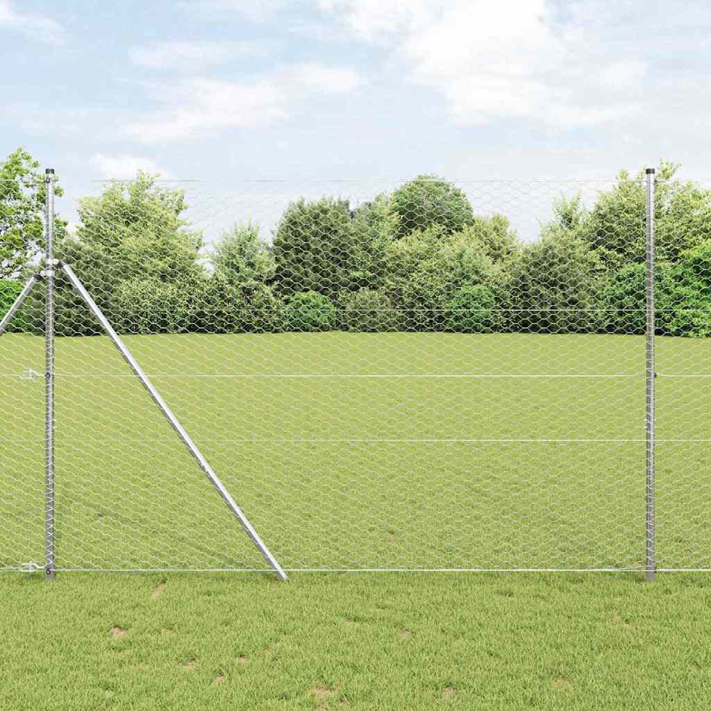 Hexagon Hek Zilver 1,5 x 100 m Gegalvaniseerd staal is nu te koop bij PeponiXL, paradijselijk wonen!