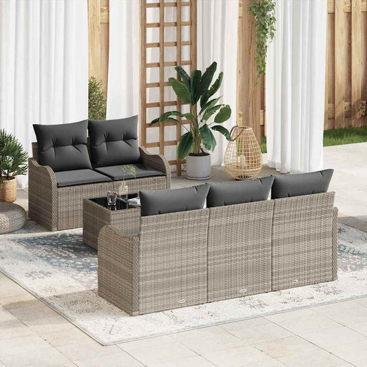 Tuin Sofa Set Lichtgrijs poly rattan is nu te koop bij PeponiXL, paradijselijk wonen!