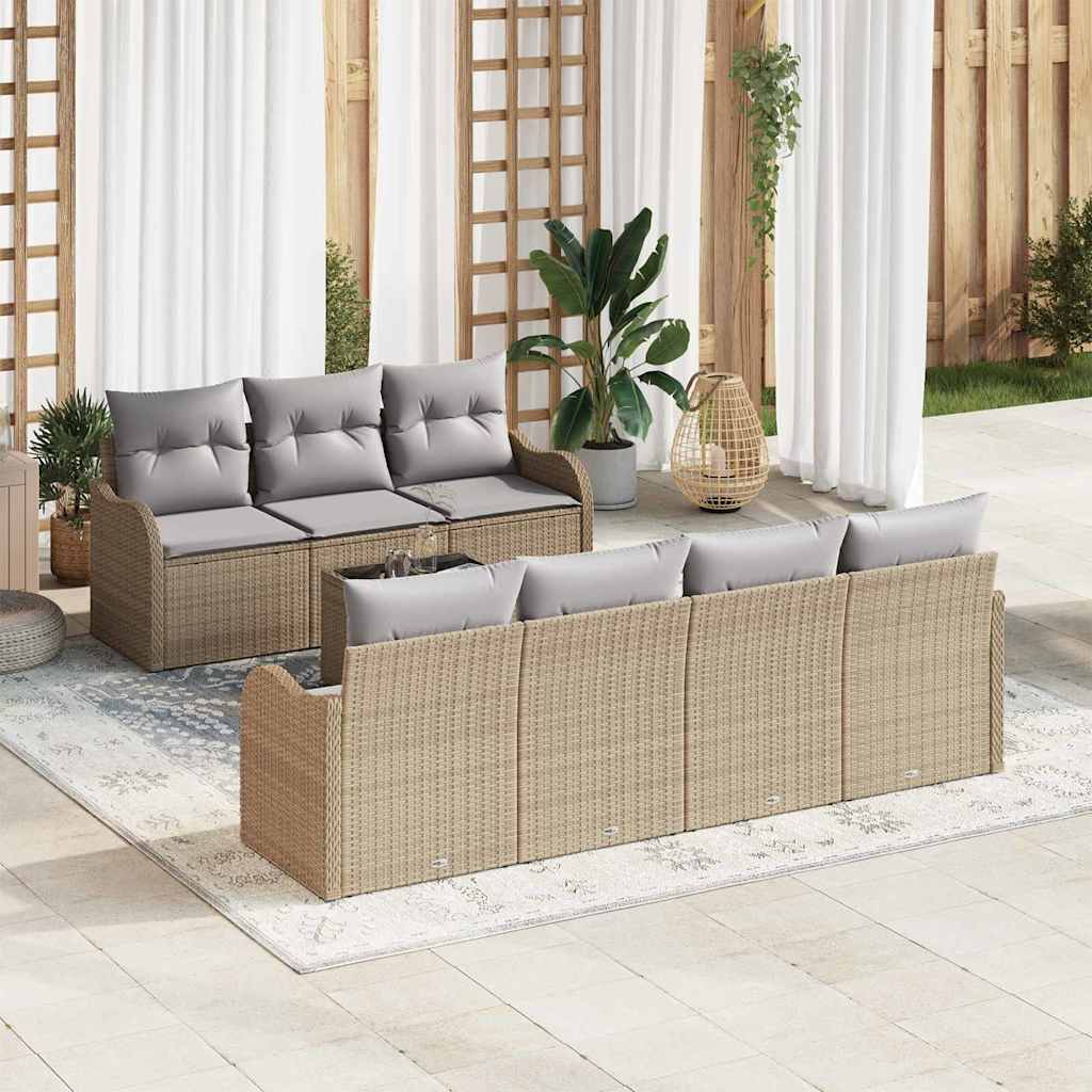 Tuin Sofa Set Beige 55 x 55 x 37 cm poly rattan is nu te koop bij PeponiXL, paradijselijk wonen!