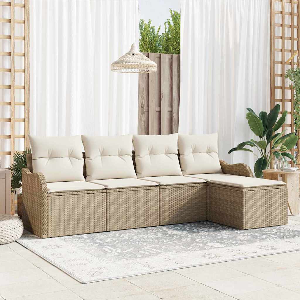 Tuin Sofa Set Beige poly rattan is nu te koop bij PeponiXL, paradijselijk wonen!