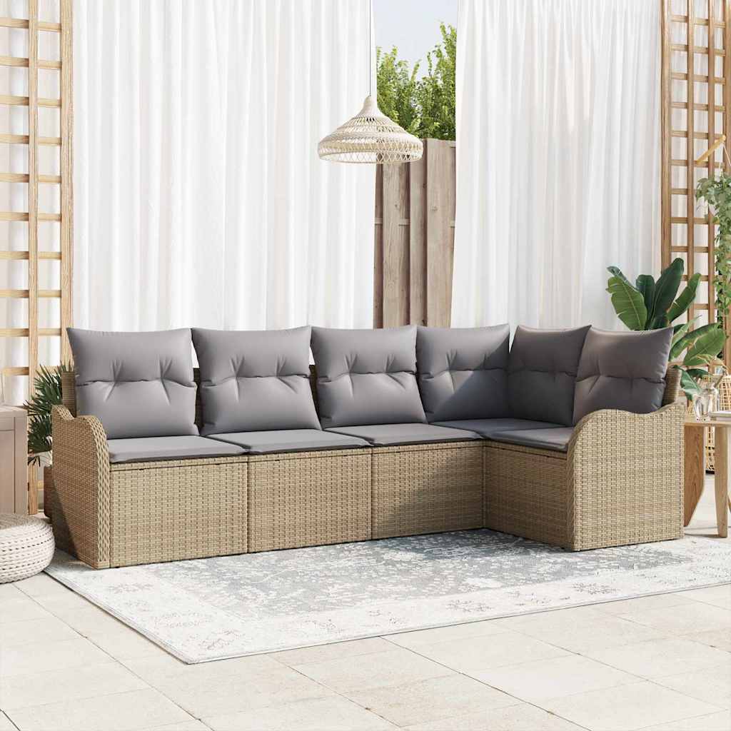 Tuin Sofa Set Beige poly rattan is nu te koop bij PeponiXL, paradijselijk wonen!