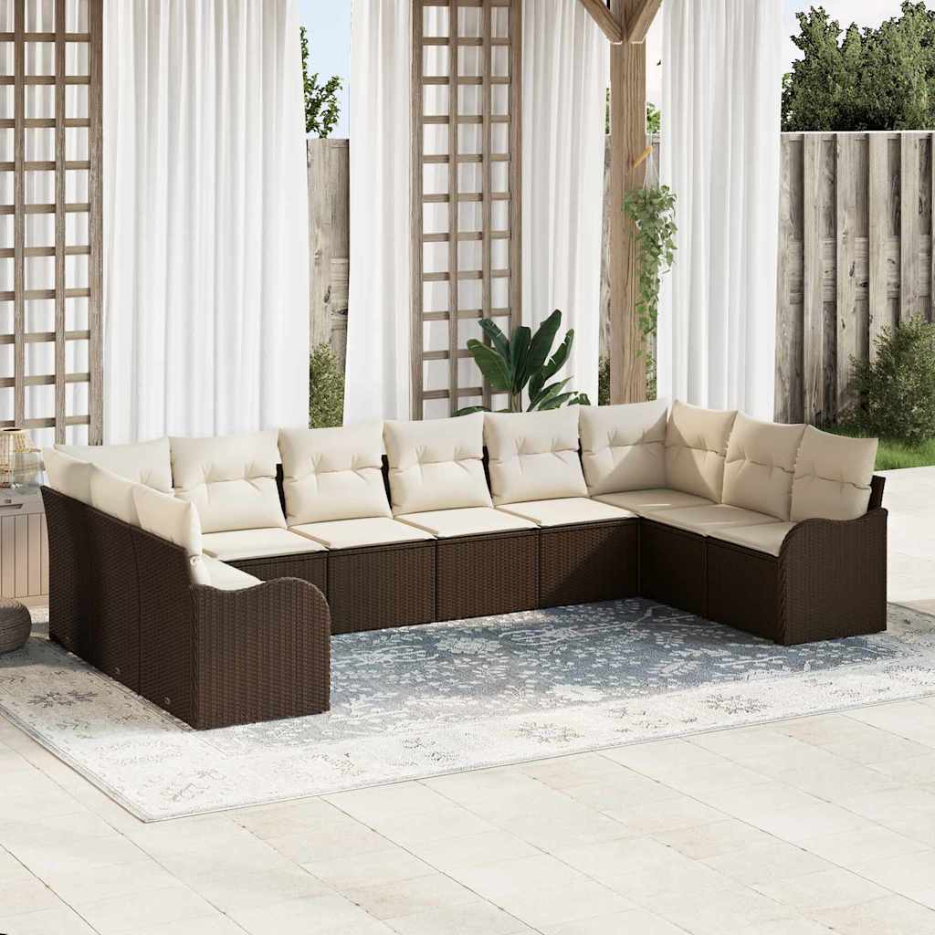 Tuin Sofa Set Bruin 344 x 177,5 x 85 cm poly rattan is nu te koop bij PeponiXL, paradijselijk wonen!