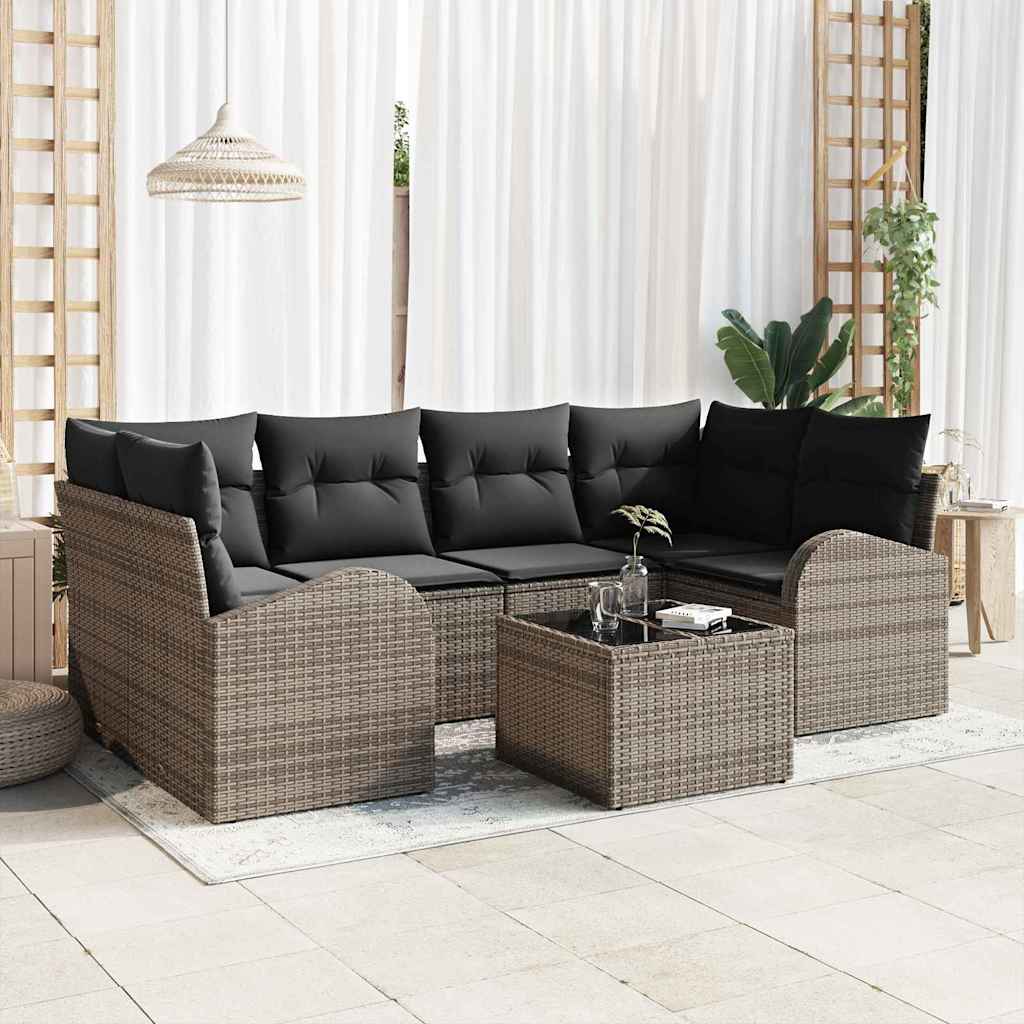 Tuin Sofa Set Grijs 55 x 55 x 37 cm poly rattan is nu te koop bij PeponiXL, paradijselijk wonen!