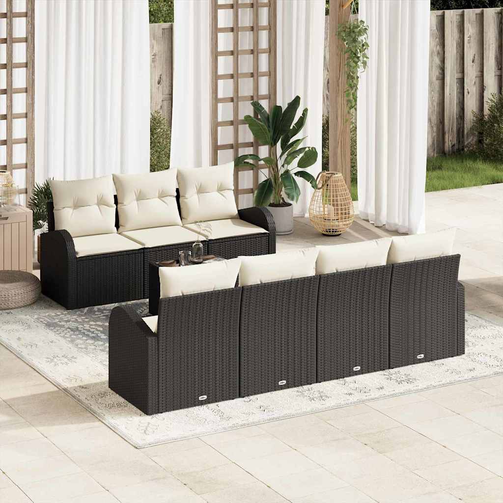 Tuin Sofa Set Zwart 55 x 55 x 37 cm poly rattan is nu te koop bij PeponiXL, paradijselijk wonen!