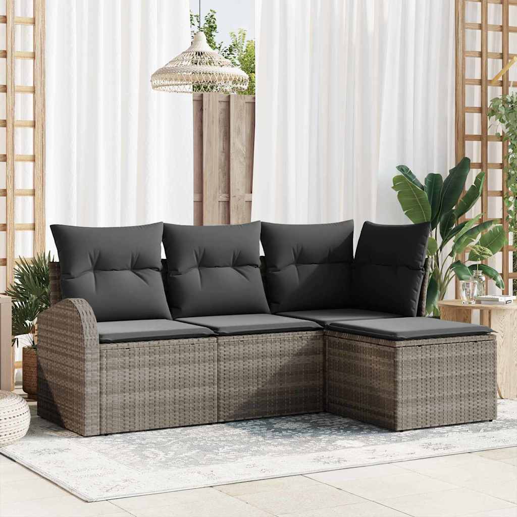Tuin Sofa Set Grijs poly rattan is nu te koop bij PeponiXL, paradijselijk wonen!