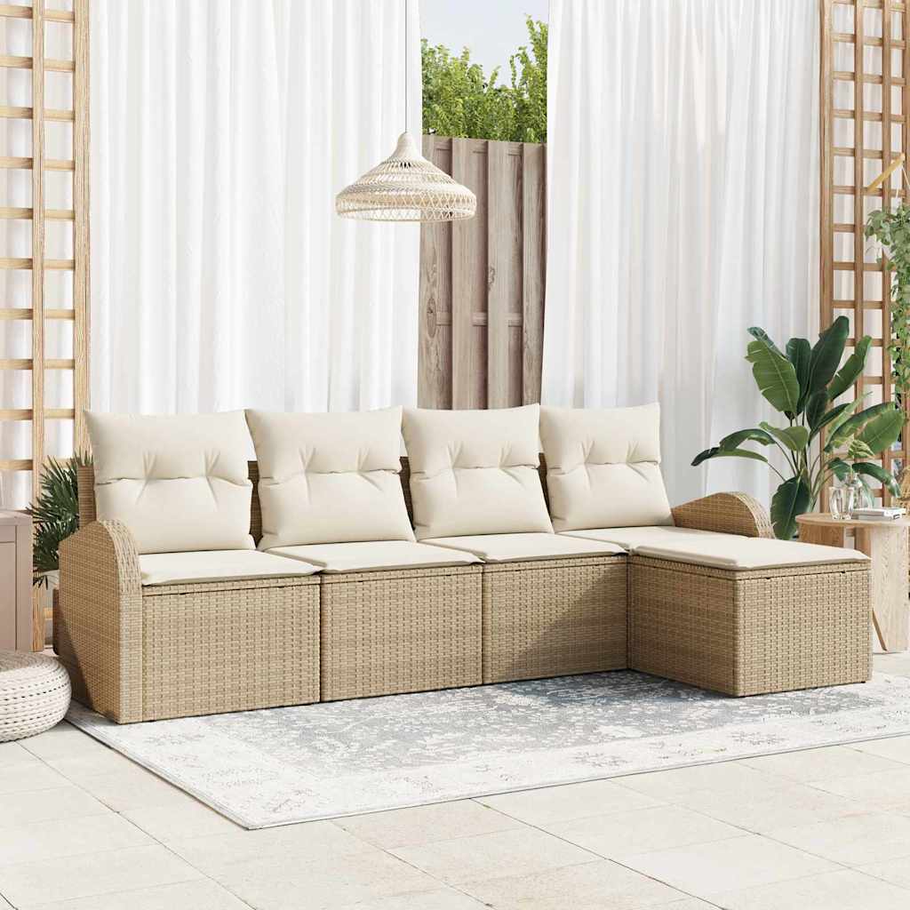 Tuin Sofa Set Beige poly rattan is nu te koop bij PeponiXL, paradijselijk wonen!