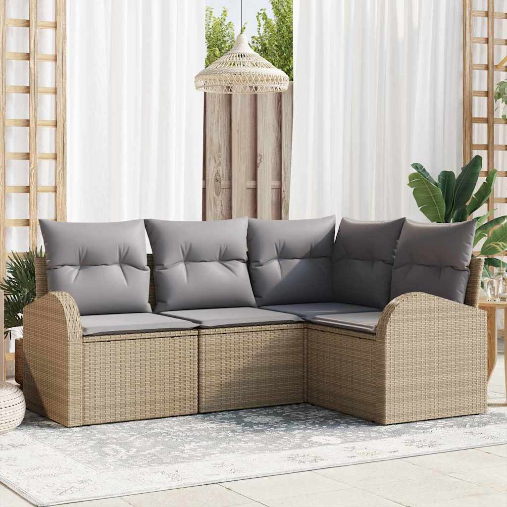 Tuin Sofa Set Beige poly rattan is nu te koop bij PeponiXL, paradijselijk wonen!