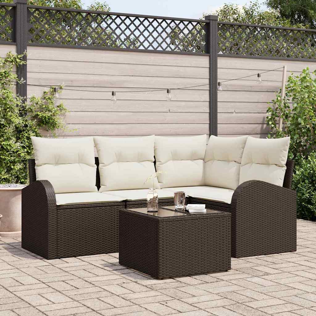 Tuin Sofa Set Bruin poly rattan is nu te koop bij PeponiXL, paradijselijk wonen!
