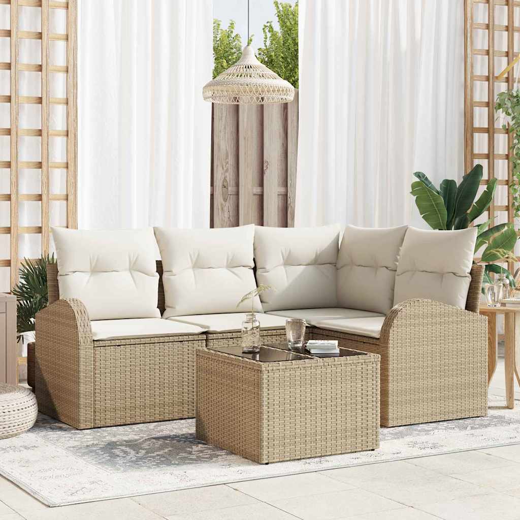 Tuin Sofa Set Beige poly rattan is nu te koop bij PeponiXL, paradijselijk wonen!