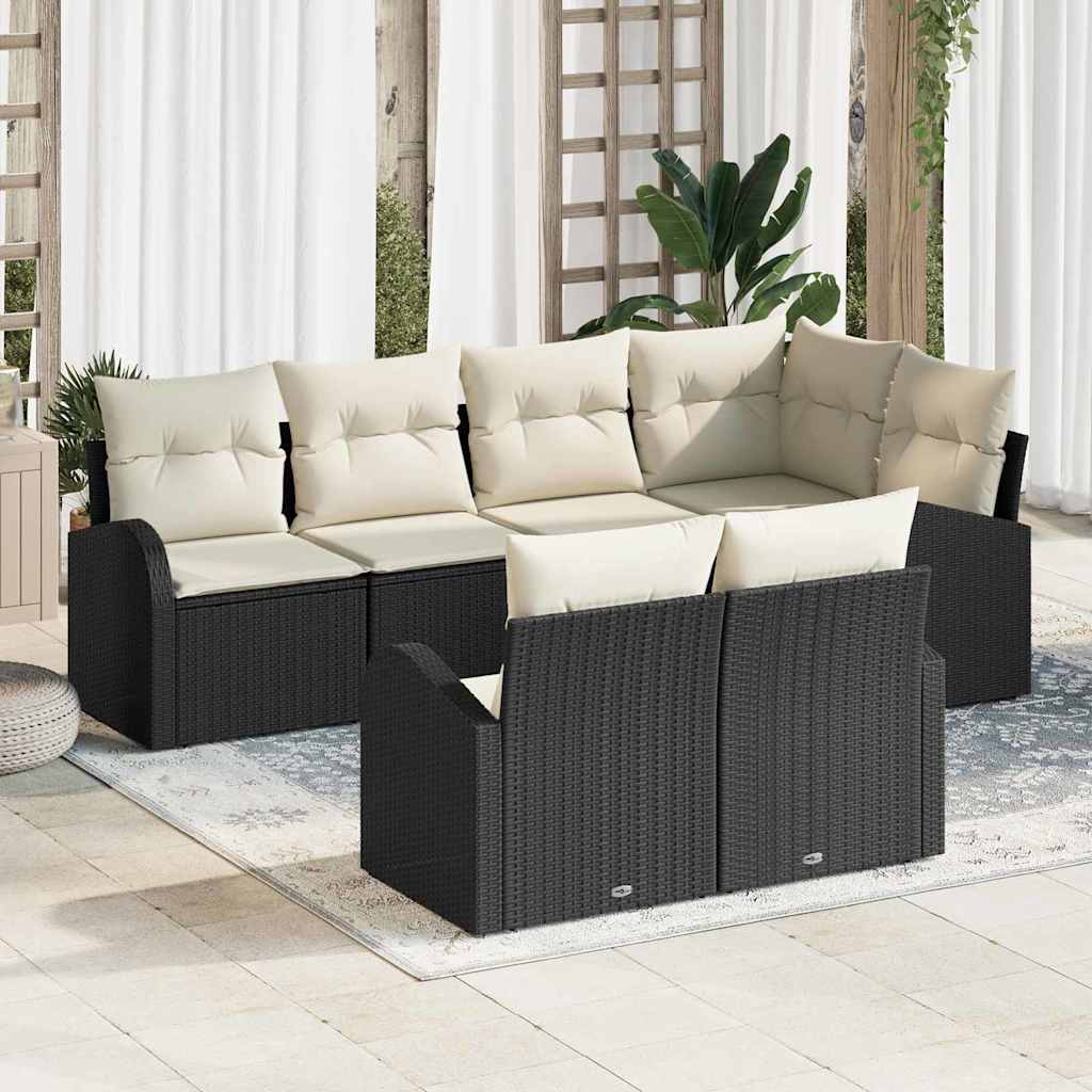 Tuin Sofa Set Zwart poly rattan is nu te koop bij PeponiXL, paradijselijk wonen!