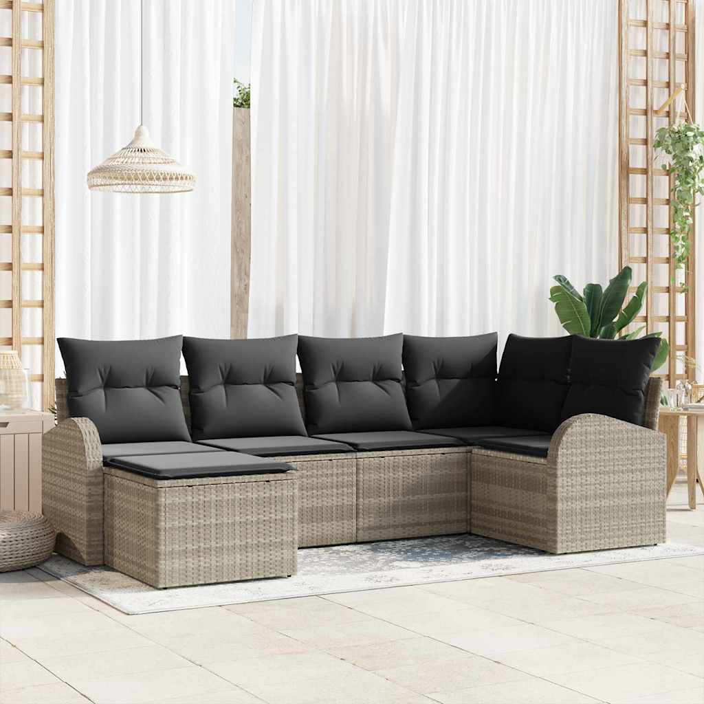 Tuinbankenset Lichtgrijs poly rattan is nu te koop bij PeponiXL, paradijselijk wonen!