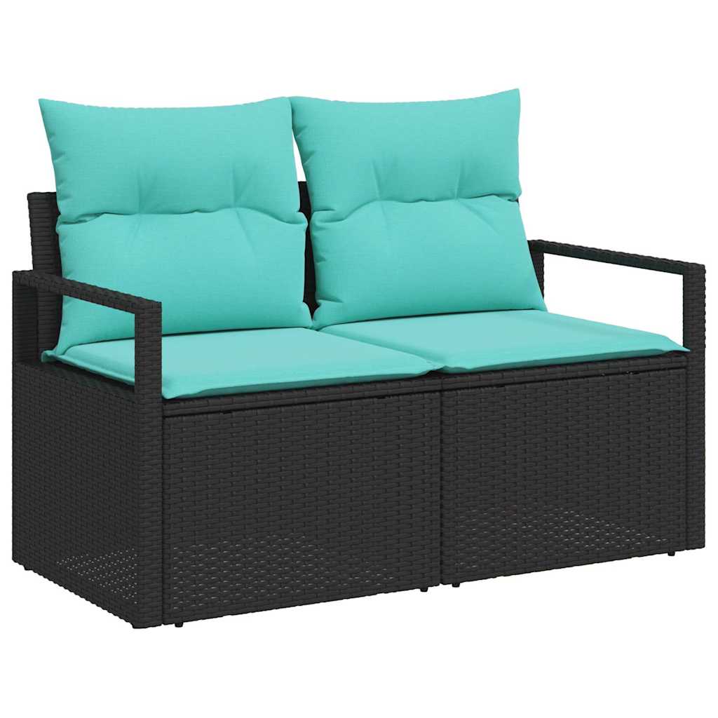 Bankstel 6 pcs Zwart poly rattan is nu te koop bij PeponiXL, paradijselijk wonen!