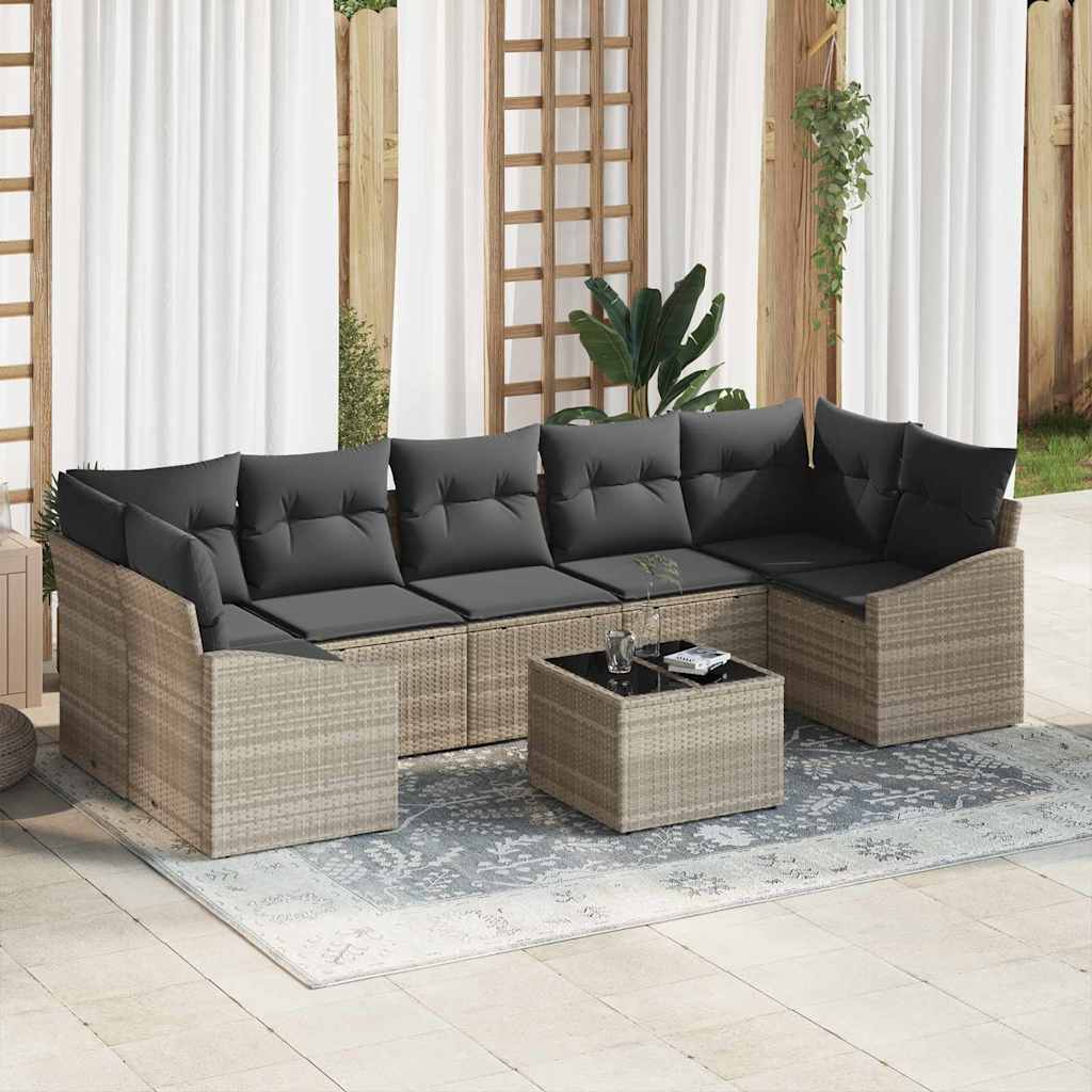 Bankstel met kussen Lichtgrijs 55 x 55 x 37 cm poly rattan is nu te koop bij PeponiXL, paradijselijk wonen!