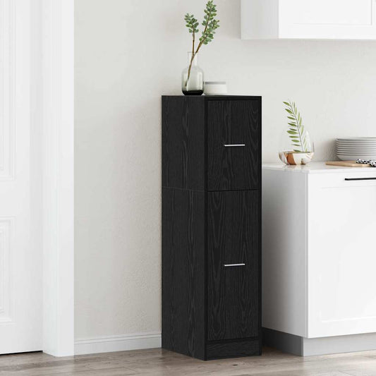 Apothekerskast Zwart eiken 30 x 41 x 118 cm Bewerkt hout is nu te koop bij PeponiXL, paradijselijk wonen!