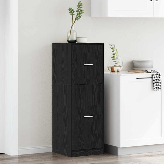 Apothekerskast Zwart eiken 40 x 41 x 118 cm Bewerkt hout is nu te koop bij PeponiXL, paradijselijk wonen!