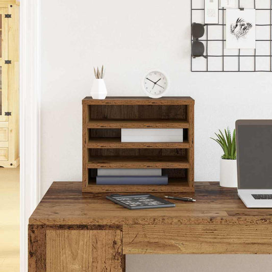 Bureau Organizer Oudhout 36 x 26 x 29,5 cm Bewerkt hout is nu te koop bij PeponiXL, paradijselijk wonen!