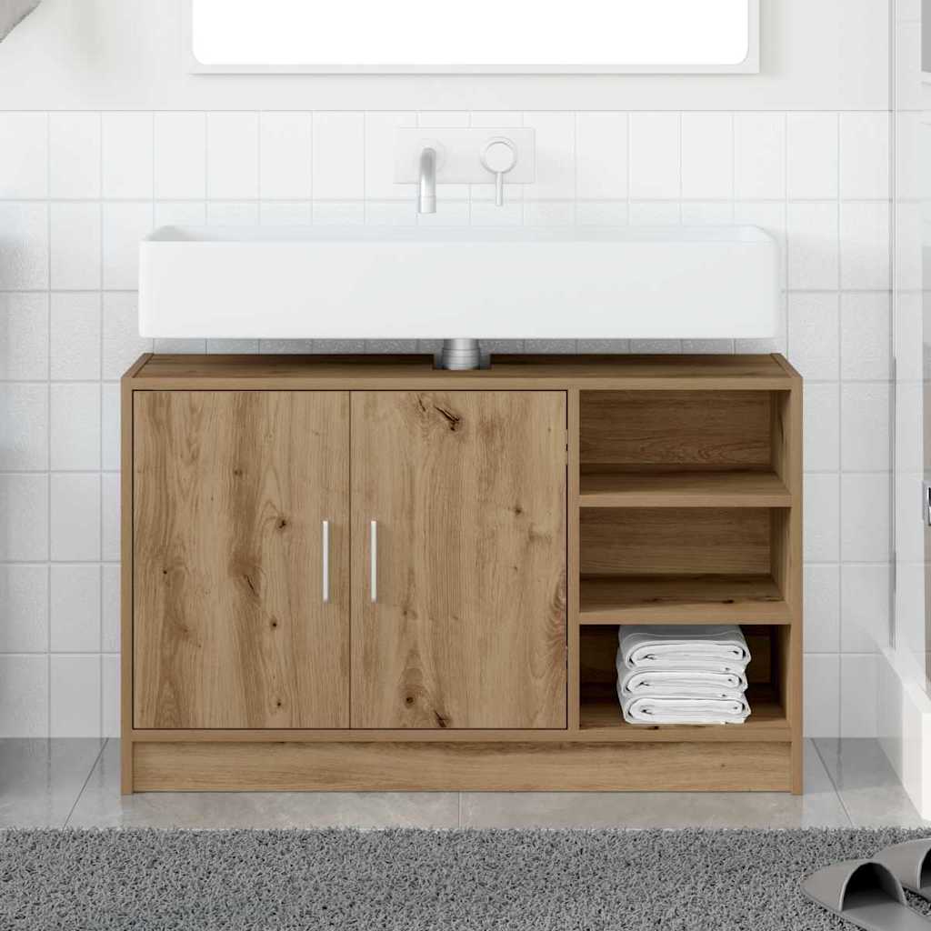 Badkamerkast Artisan Eiken 90 x 29 x 55 cm Bewerkt hout is nu te koop bij PeponiXL, paradijselijk wonen!