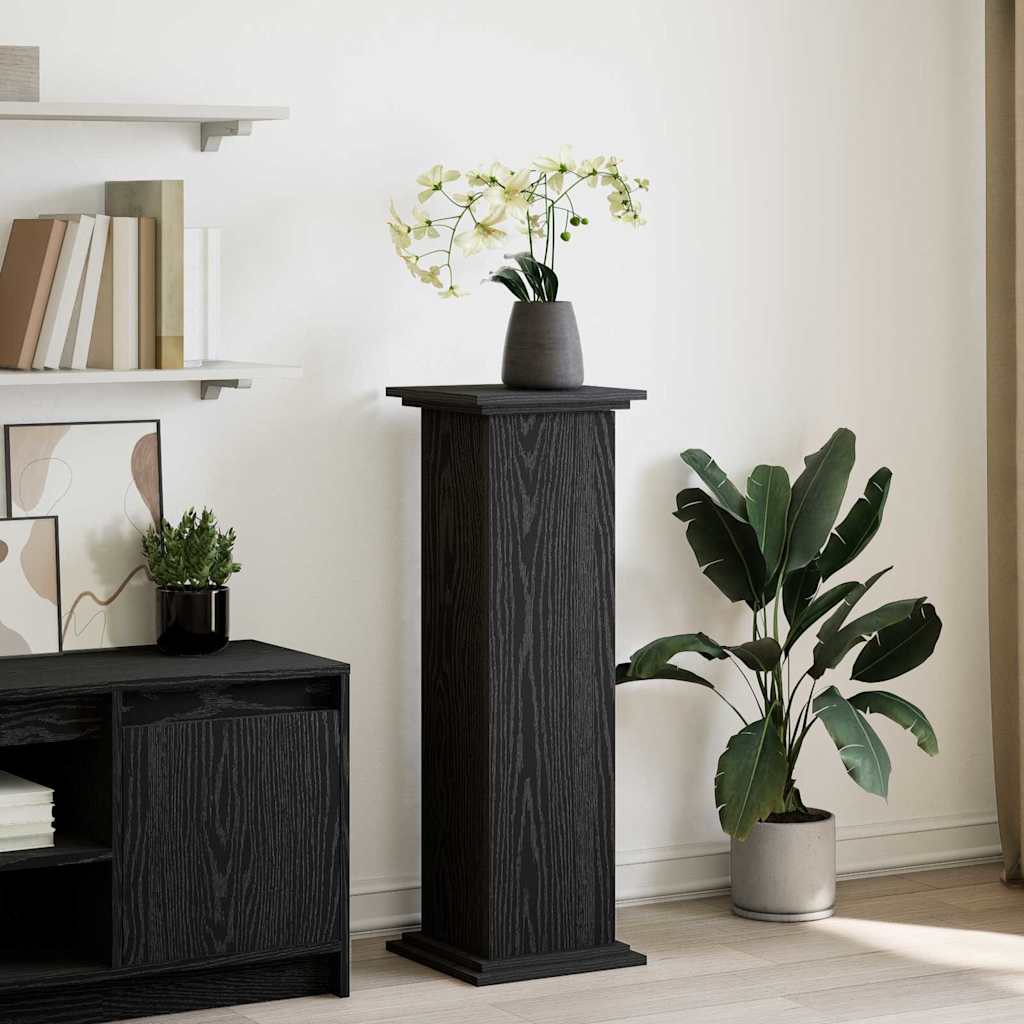 Displaystand met plank Zwart Eiken 31 x 30 x 90 cm Bewerkt hout is nu te koop bij PeponiXL, paradijselijk wonen!