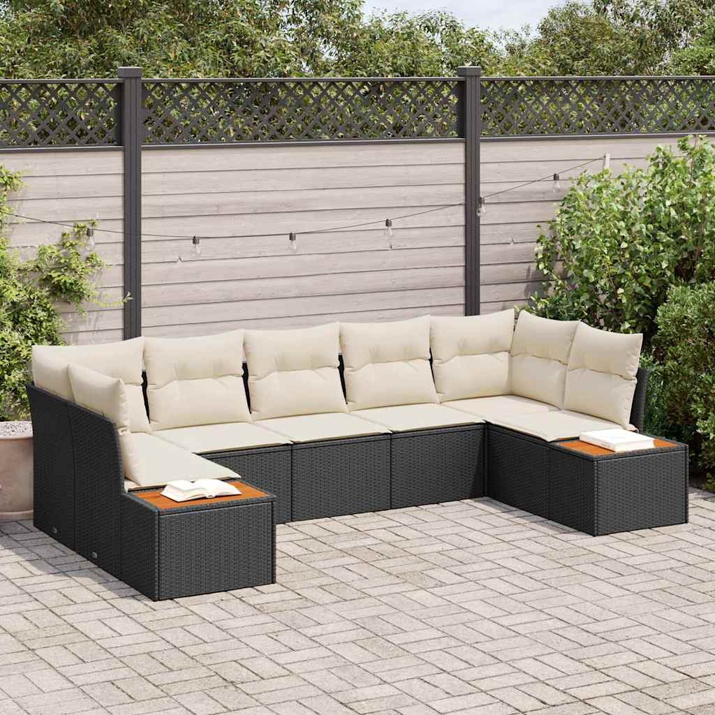 Tuin Sofa Set 7 st Zwart poly rattan is nu te koop bij PeponiXL, paradijselijk wonen!