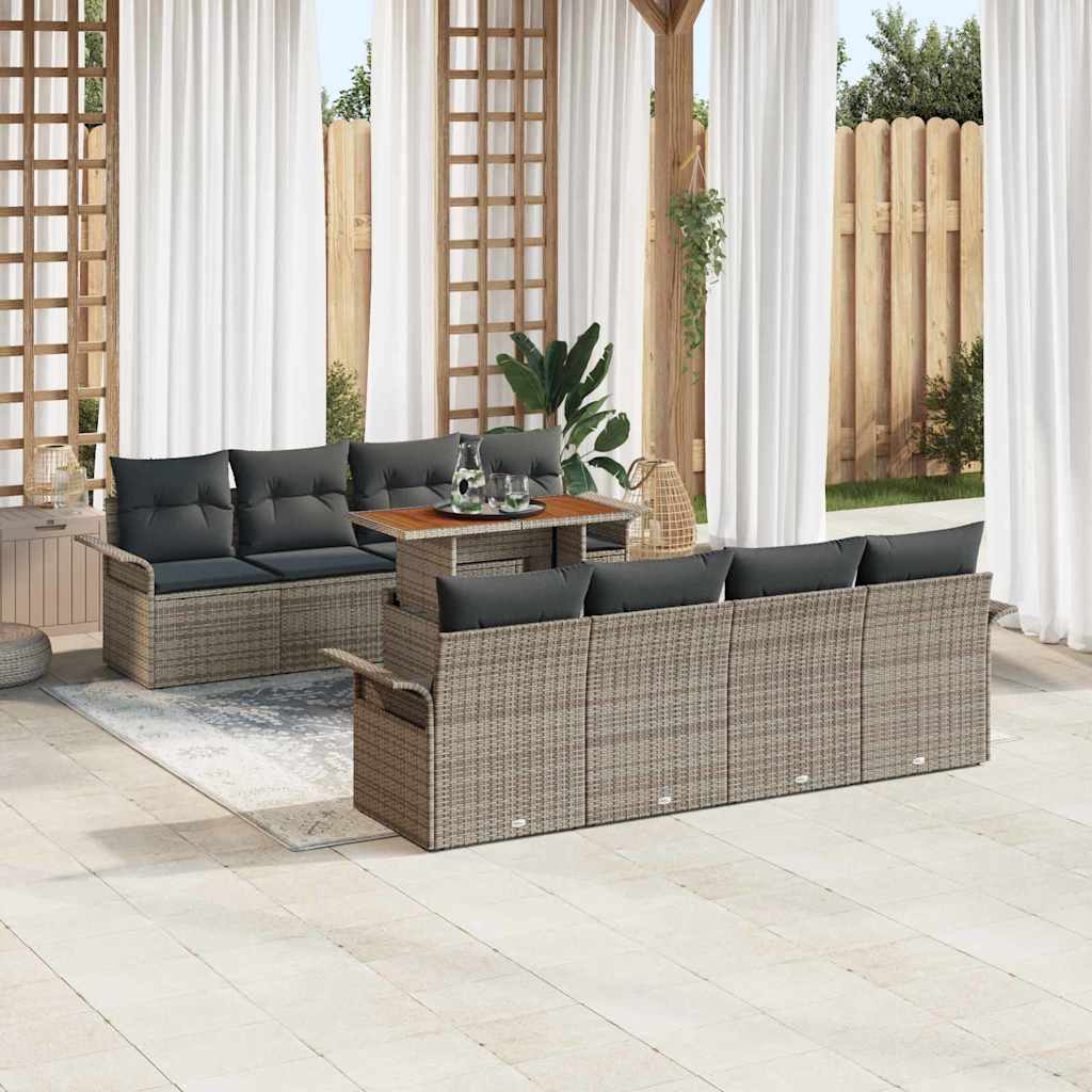 Tuinbankenset met kussen 7 pcs Grijs poly rattan is nu te koop bij PeponiXL, paradijselijk wonen!