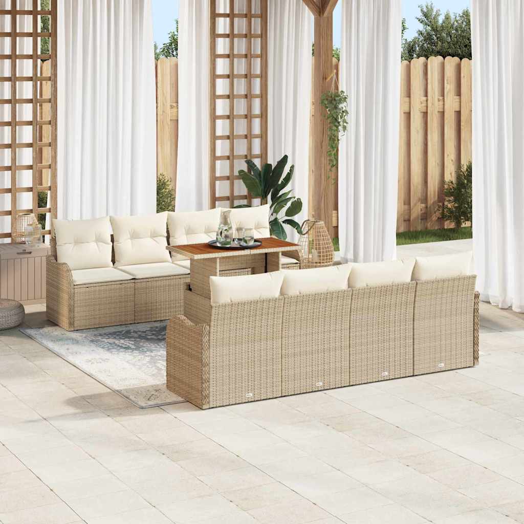 Tuin Sofa Set met kussen 7 pcs beige en crèmekleurig is nu te koop bij PeponiXL, paradijselijk wonen!