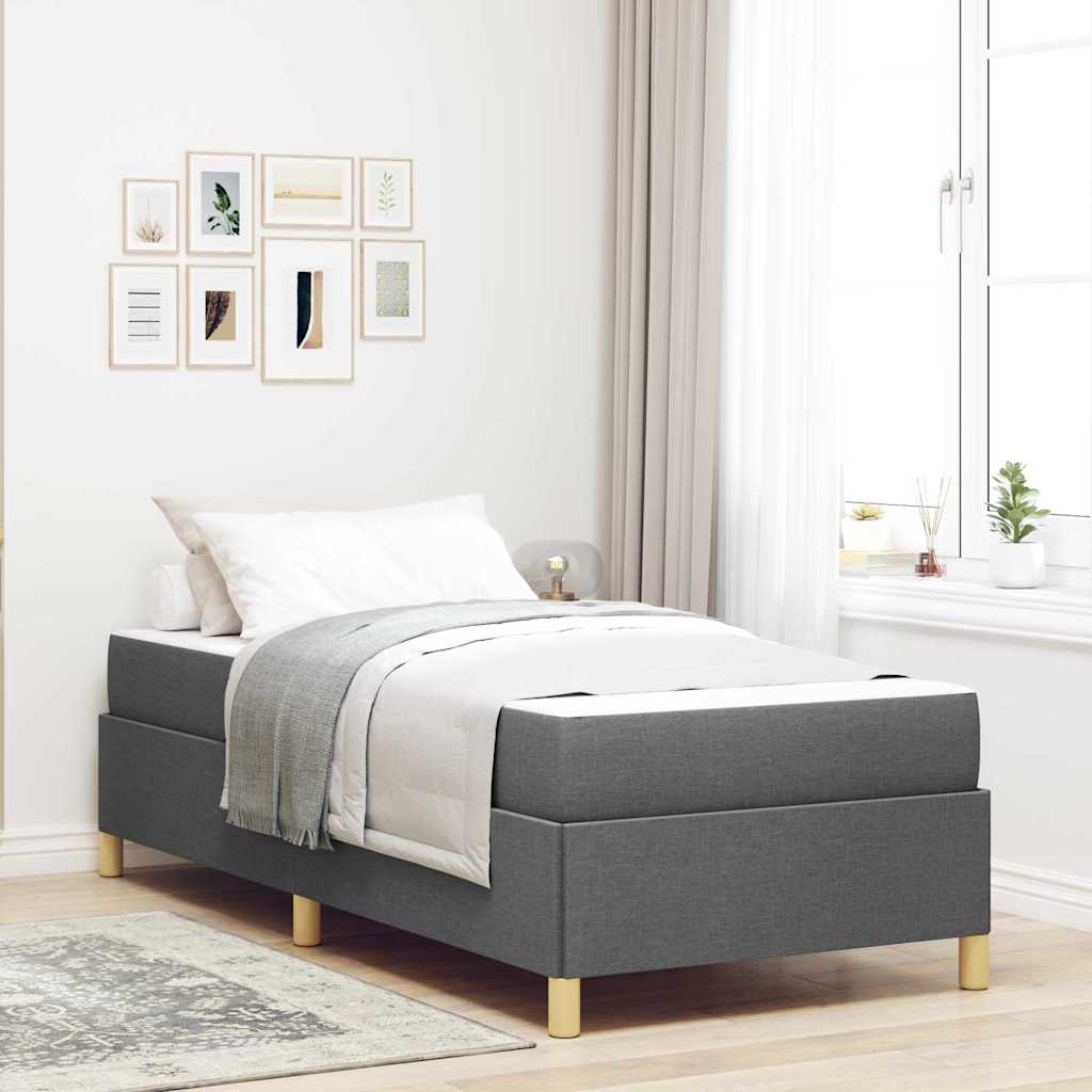 Bedframe met matras Donkergrijs 100 x 200 cm Stof is nu te koop bij PeponiXL, paradijselijk wonen!