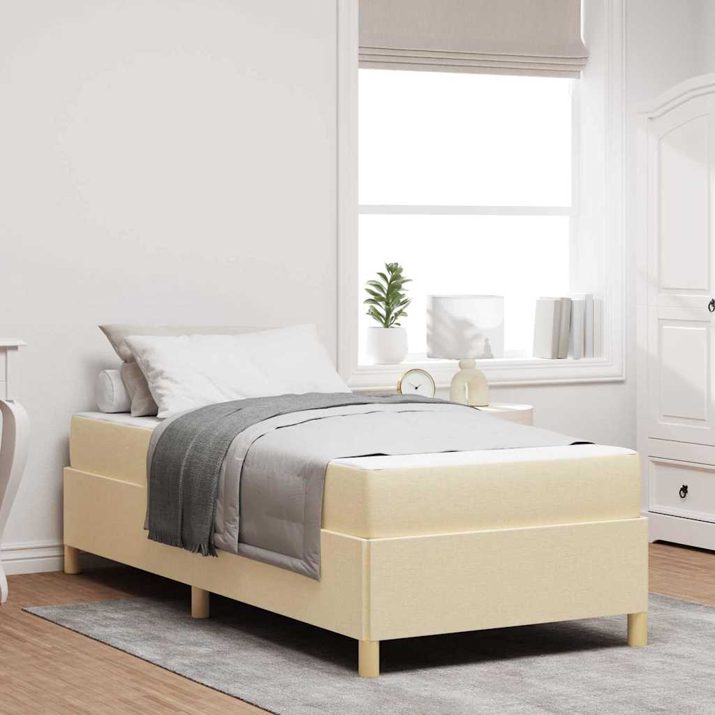 Bedframe met matras Crème 100 x 200 cm Stof is nu te koop bij PeponiXL, paradijselijk wonen!