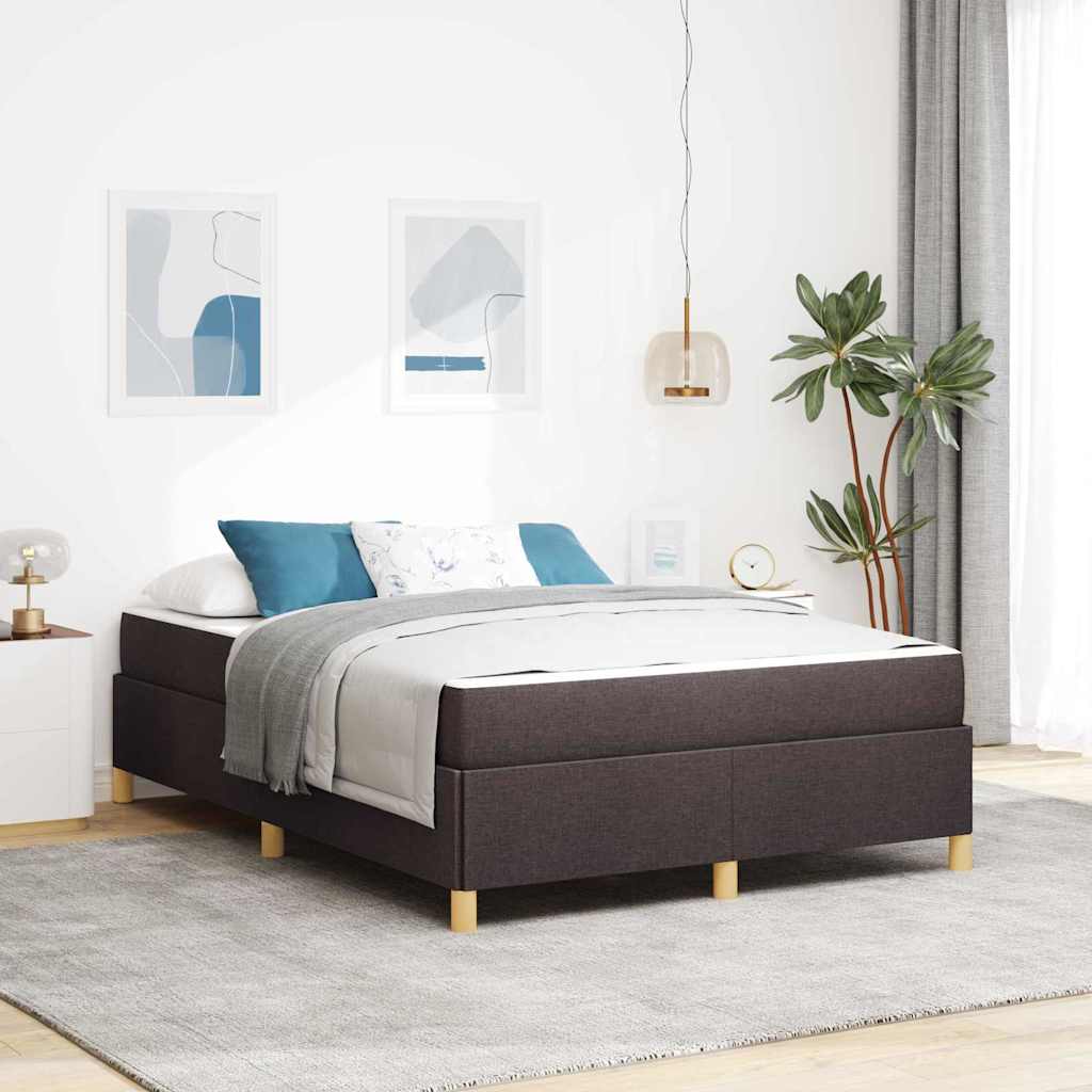Bedframe met matras Donkerbruin 140 x 190 cm Stof is nu te koop bij PeponiXL, paradijselijk wonen!